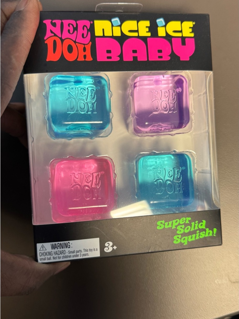 NeeDoh Ice Ice Baby Squishy Ice Cube Set - Pink, Teal, Purple, Blue - Picture 3 of 3